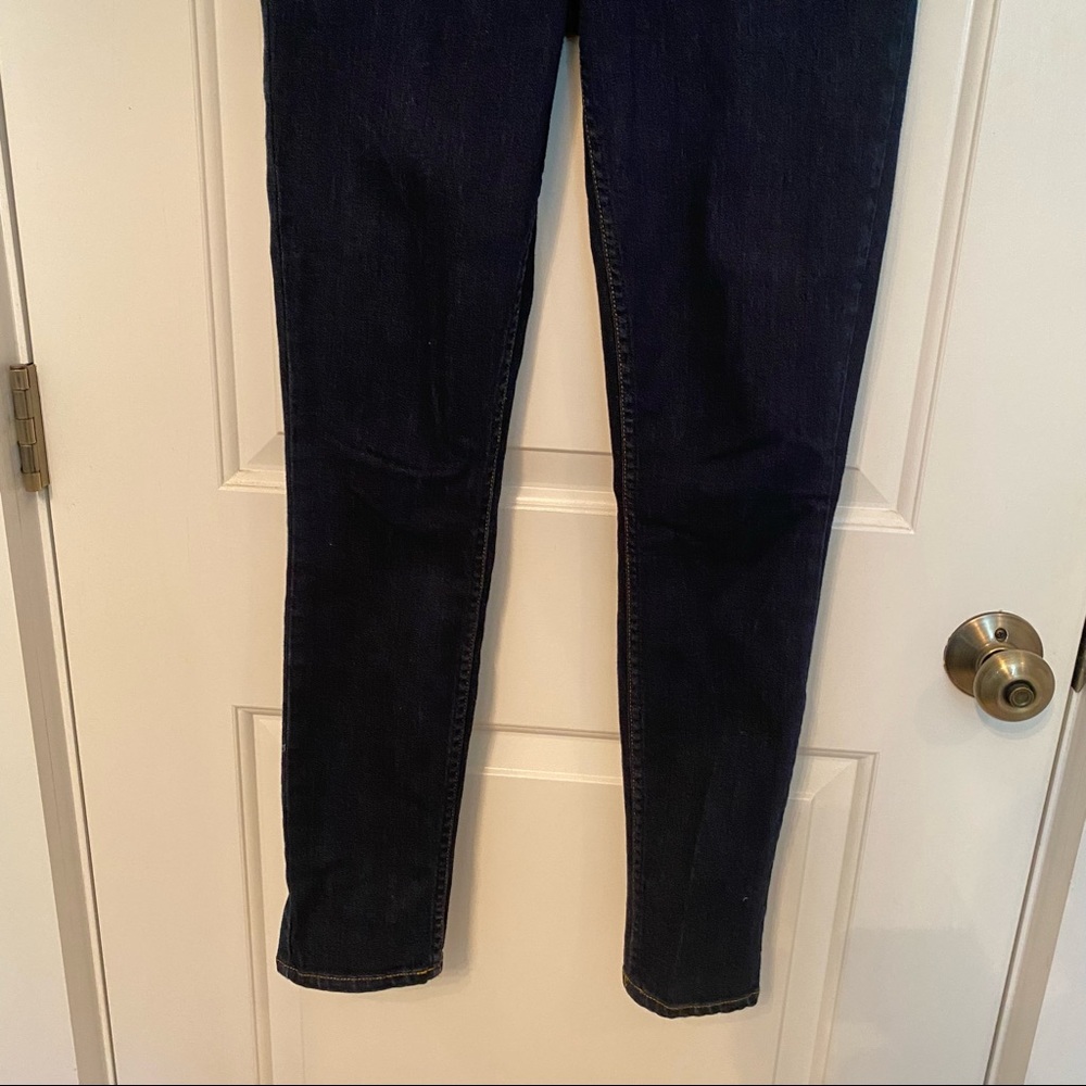 THEORY JEANS SKINNY LEG NAVY BLUE DENIM 5 POCKET ZIP FLY SIZE 27 - Picture 4 of 10